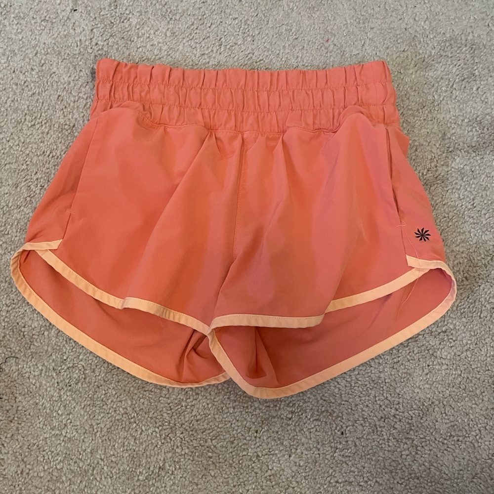 Athleta Orange Athletic Shorts Lightweight Elastic Waist